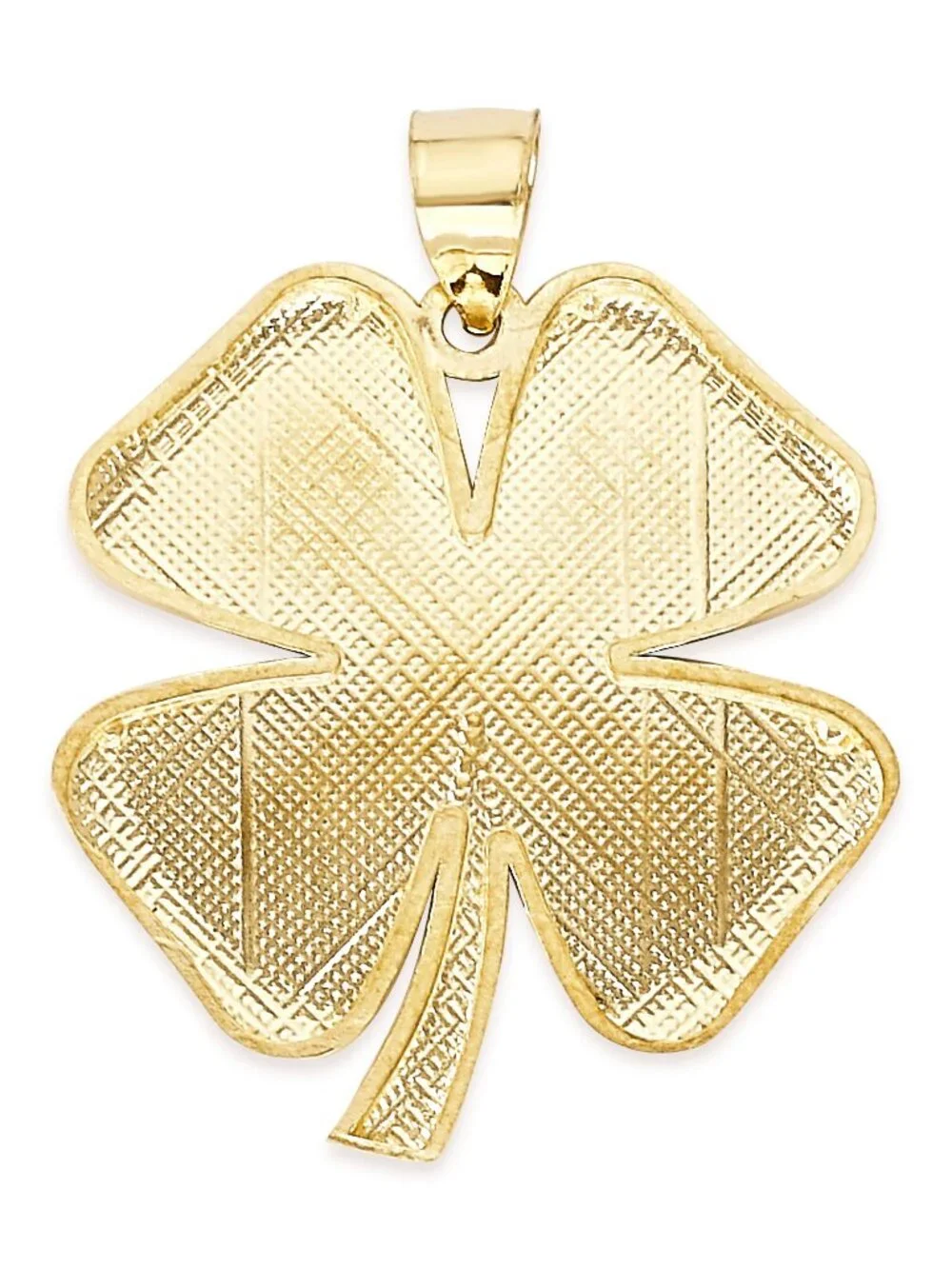 10k Solid Gold Four Leaf Clover Pendant: Lucky St. Patrick's Day Charm